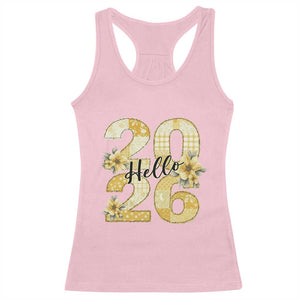 Hello New Year 2026 Vintage Floral Patchwork Quilt Racerback Tank Top TS11 Light Pink Print Your Wear