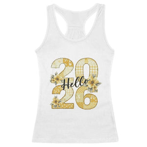 Hello New Year 2026 Vintage Floral Patchwork Quilt Racerback Tank Top TS11 White Print Your Wear