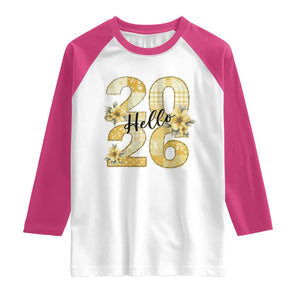 Hello New Year 2026 Vintage Floral Patchwork Quilt Raglan Shirt TS11 White Heliconia Print Your Wear