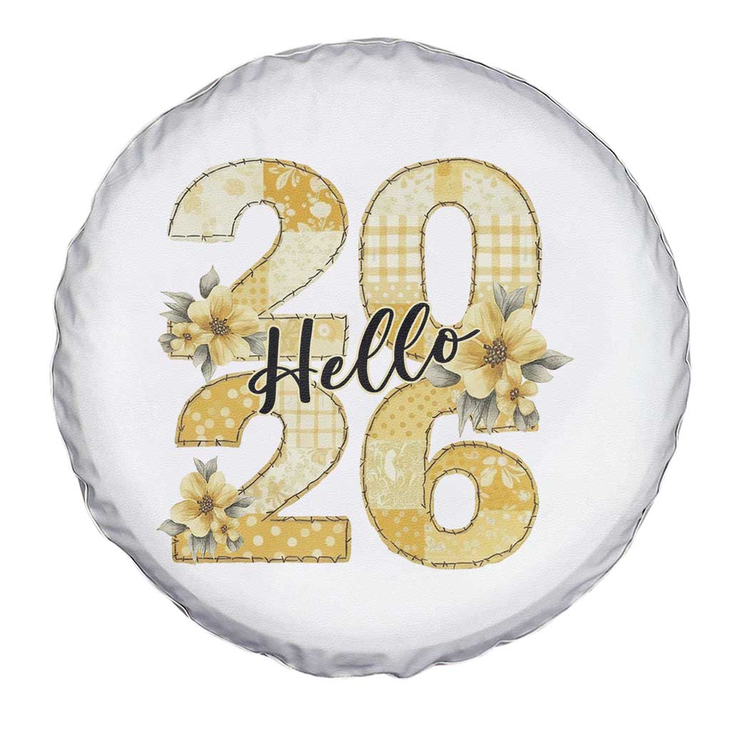 Hello New Year 2026 Vintage Floral Patchwork Quilt Spare Tire Cover TS11 Print Your Wear