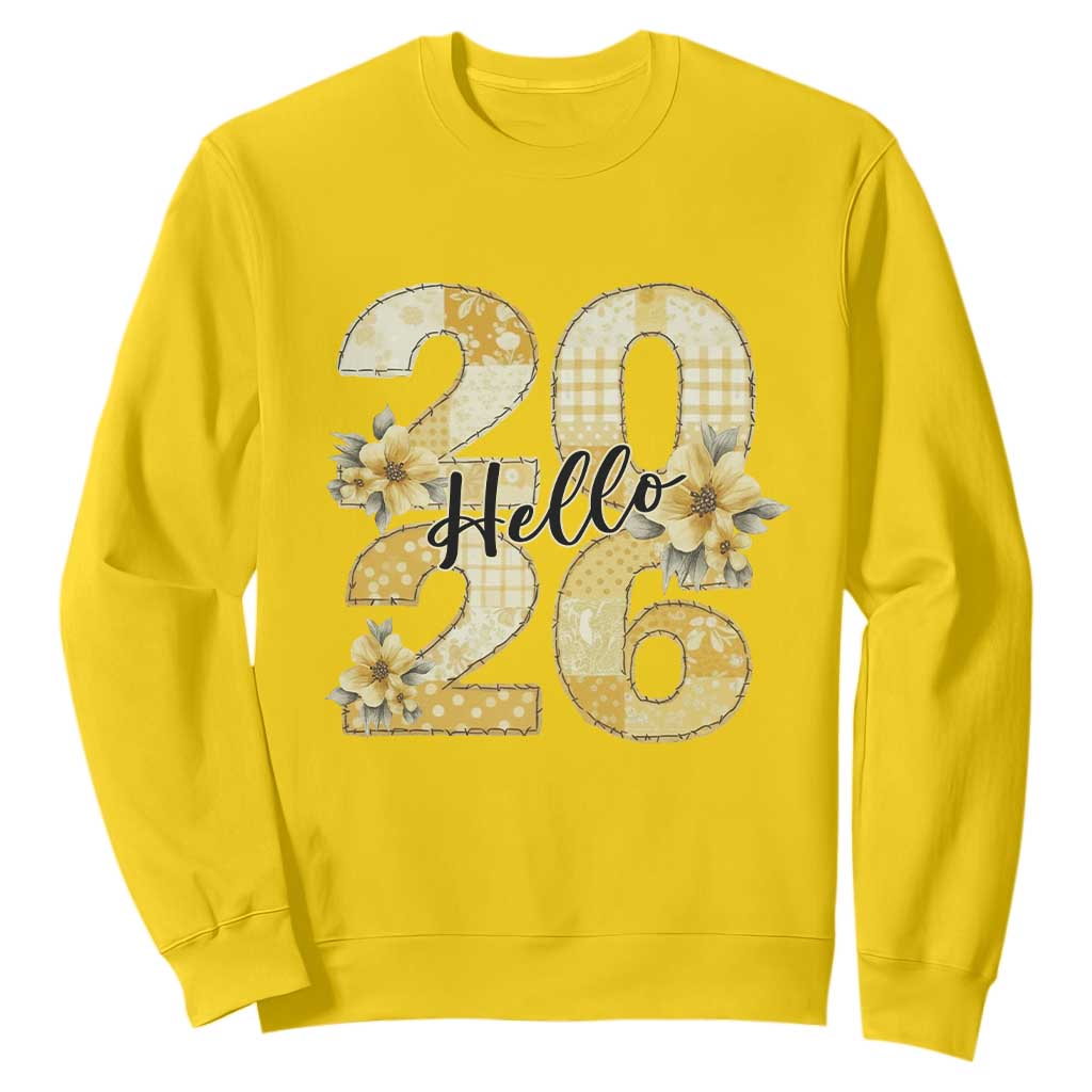 Hello New Year 2026 Vintage Floral Patchwork Quilt Sweatshirt TS11 Daisy Print Your Wear