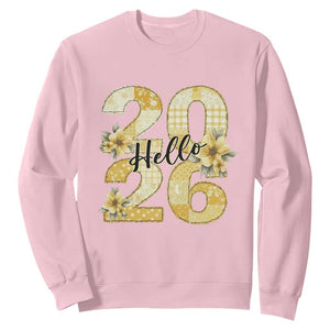 Hello New Year 2026 Vintage Floral Patchwork Quilt Sweatshirt TS11 Light Pink Print Your Wear