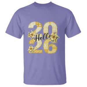 Hello New Year 2026 Vintage Floral Patchwork Quilt T Shirt TS11 Violet Print Your Wear