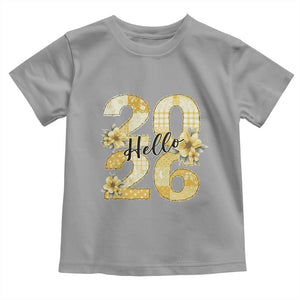 Hello New Year 2026 Vintage Floral Patchwork Quilt Toddler T Shirt TS11 Sport Gray Print Your Wear