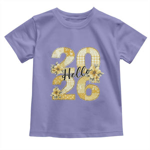 Hello New Year 2026 Vintage Floral Patchwork Quilt Toddler T Shirt TS11 Violet Print Your Wear