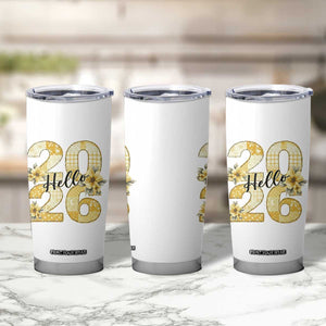 Hello New Year 2026 Vintage Floral Patchwork Quilt Tumbler Cup TS11 Print Your Wear