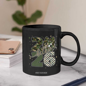 Camo Happy New Year Party 2026 Coffee Mug Camouflage Disco Ball TS11 Print Your Wear