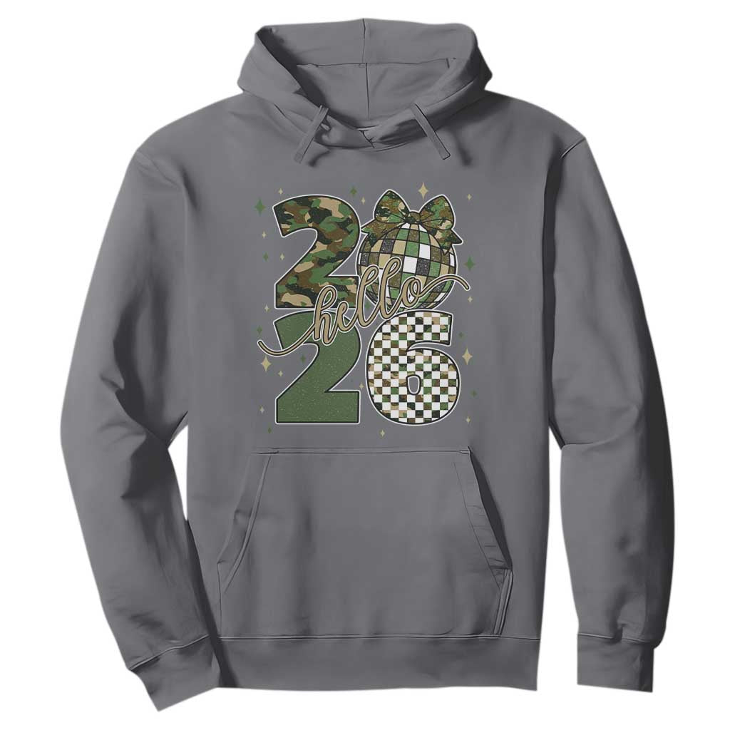 Camo Happy New Year Party 2026 Hoodie Camouflage Disco Ball TS11 Charcoal Print Your Wear
