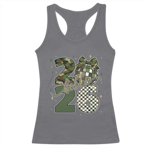 Camo Happy New Year Party 2026 Racerback Tank Top Camouflage Disco Ball TS11 Charcoal Print Your Wear