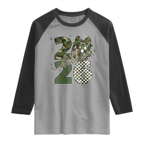 Camo Happy New Year Party 2026 Raglan Shirt Camouflage Disco Ball TS11 Sport Gray Black Print Your Wear
