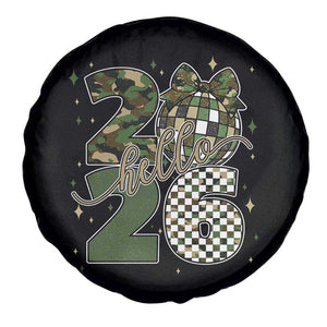 Camo Happy New Year Party 2026 Spare Tire Cover Camouflage Disco Ball TS11 Print Your Wear