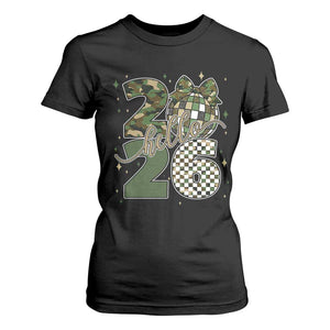Camo Happy New Year Party 2026 T Shirt For Women Camouflage Disco Ball TS11 Black Print Your Wear