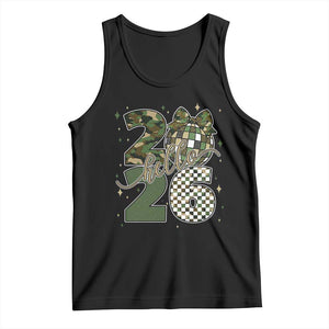 Camo Happy New Year Party 2026 Tank Top Camouflage Disco Ball TS11 Black Print Your Wear