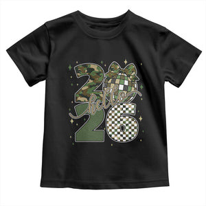 Camo Happy New Year Party 2026 Toddler T Shirt Camouflage Disco Ball TS11 Black Print Your Wear