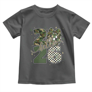 Camo Happy New Year Party 2026 Toddler T Shirt Camouflage Disco Ball TS11 Dark Heather Print Your Wear