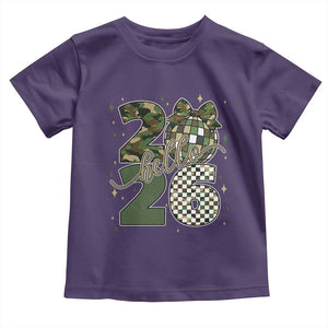 Camo Happy New Year Party 2026 Toddler T Shirt Camouflage Disco Ball TS11 Purple Print Your Wear