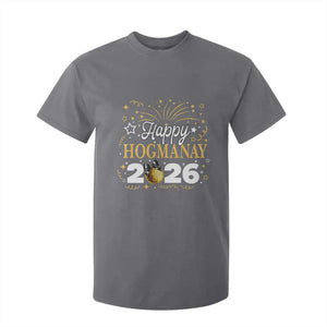 Scottish New Year 2026 T Shirt For Kid Happy Hogmanay NYE Party Faux Glitter Effect Printed TS11 Charcoal Print Your Wear