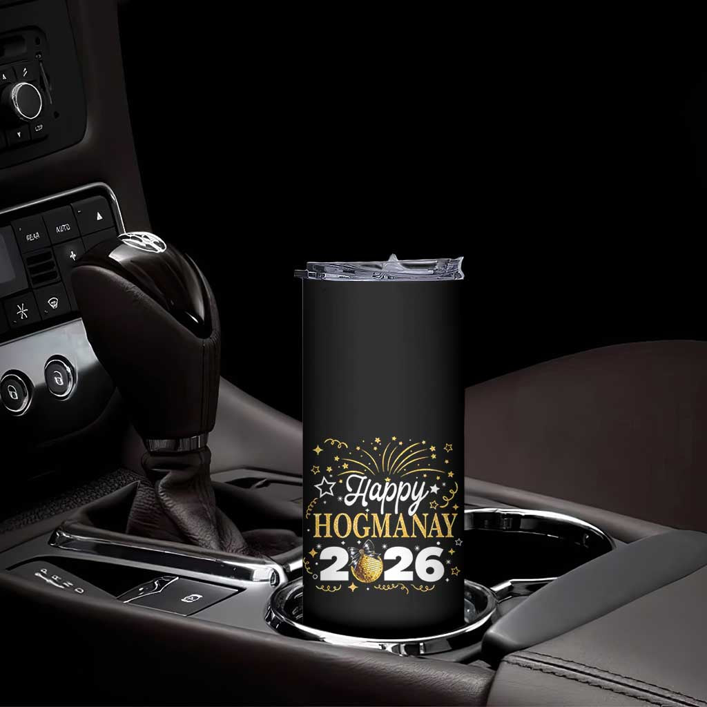 Scottish New Year 2026 Skinny Tumbler Happy Hogmanay NYE Party Faux Glitter Effect Printed TS11 Print Your Wear