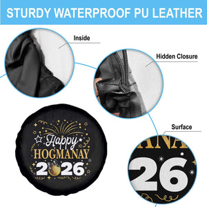Scottish New Year 2026 Spare Tire Cover Happy Hogmanay NYE Party Faux Glitter Effect Printed TS11 Print Your Wear
