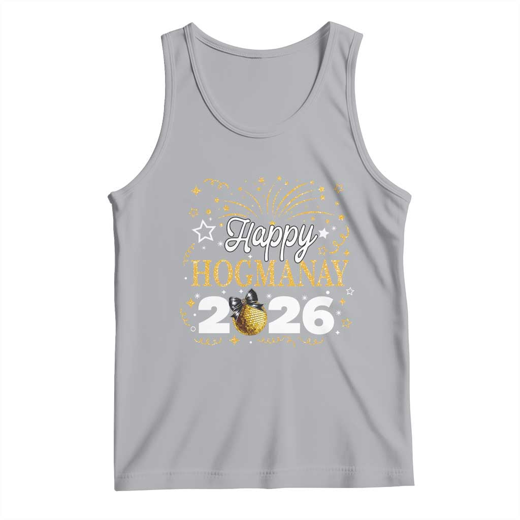 Scottish New Year 2026 Tank Top Happy Hogmanay NYE Party Faux Glitter Effect Printed TS11 Athletic Heather Print Your Wear