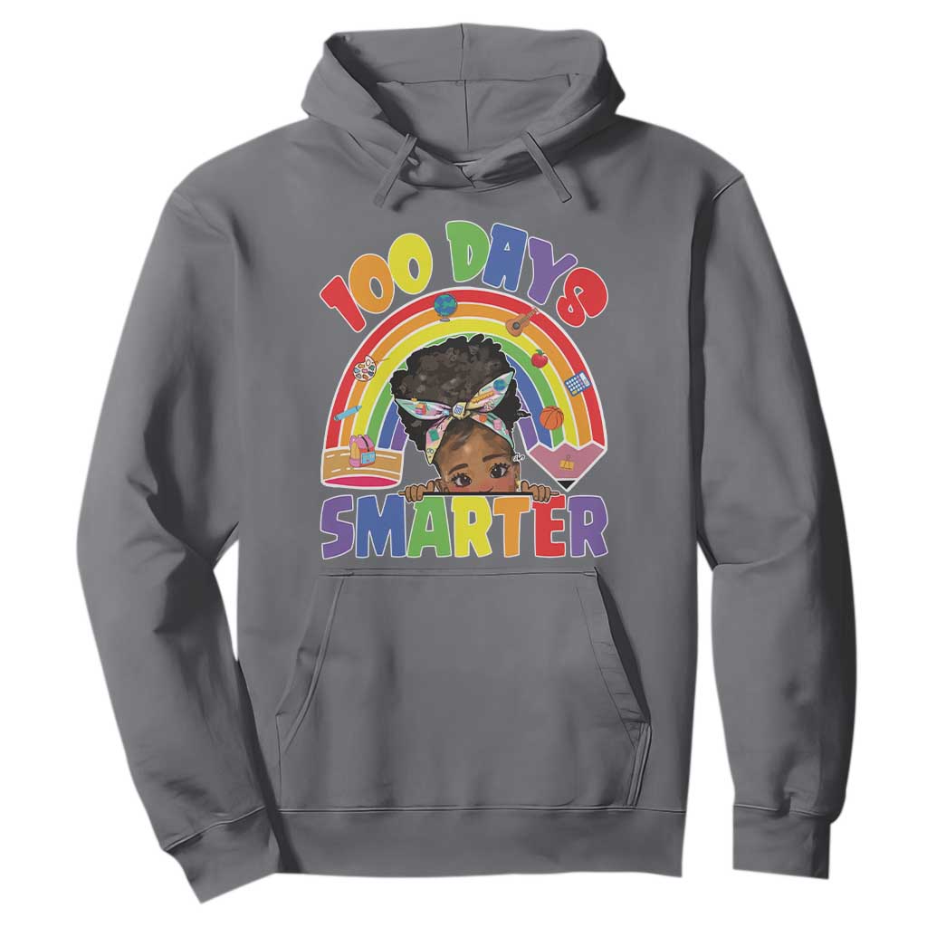 Funny 100 Days Smarter Afro African American Girl Hoodie TS11 Charcoal Print Your Wear