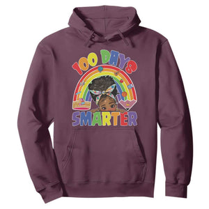 Funny 100 Days Smarter Afro African American Girl Hoodie TS11 Maroon Print Your Wear