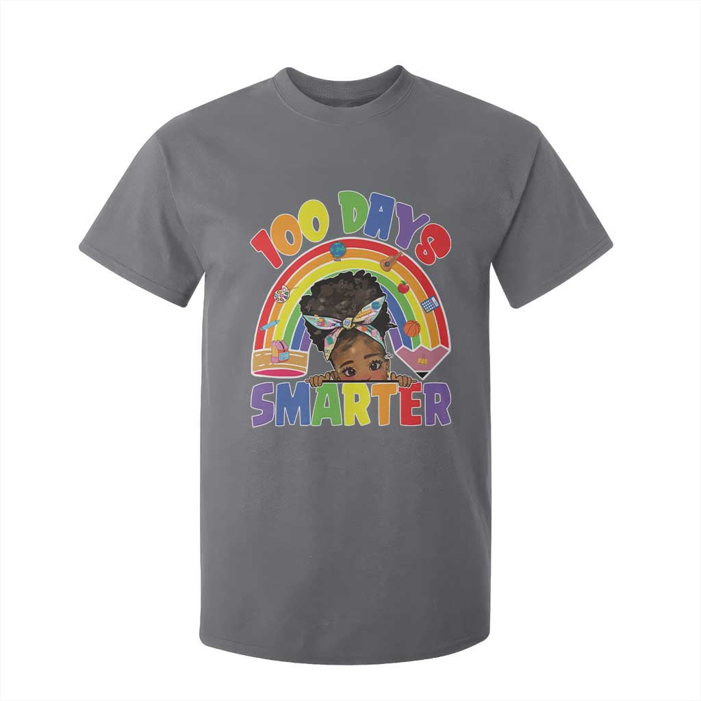 Funny 100 Days Smarter Afro African American Girl T Shirt For Kid TS11 Charcoal Print Your Wear
