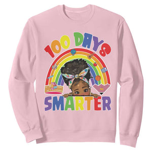 Funny 100 Days Smarter Afro African American Girl Sweatshirt TS11 Light Pink Print Your Wear