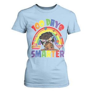 Funny 100 Days Smarter Afro African American Girl T Shirt For Women TS11 Light Blue Print Your Wear