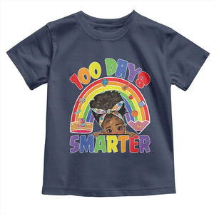 Funny 100 Days Smarter Afro African American Girl Toddler T Shirt TS11 Navy Print Your Wear