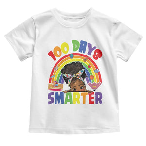 Funny 100 Days Smarter Afro African American Girl Toddler T Shirt TS11 White Print Your Wear