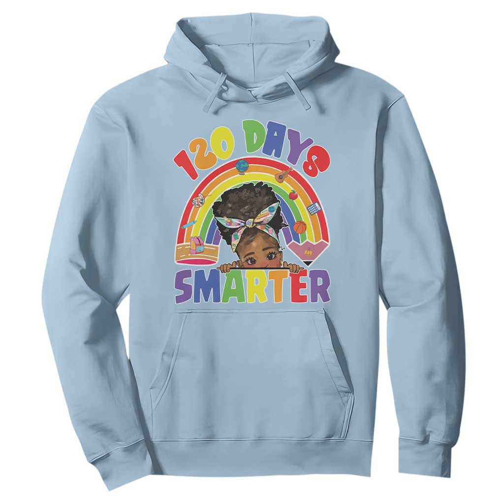 Funny 120 Days Smarter Afro African American Girl Hoodie TS11 Light Blue Print Your Wear