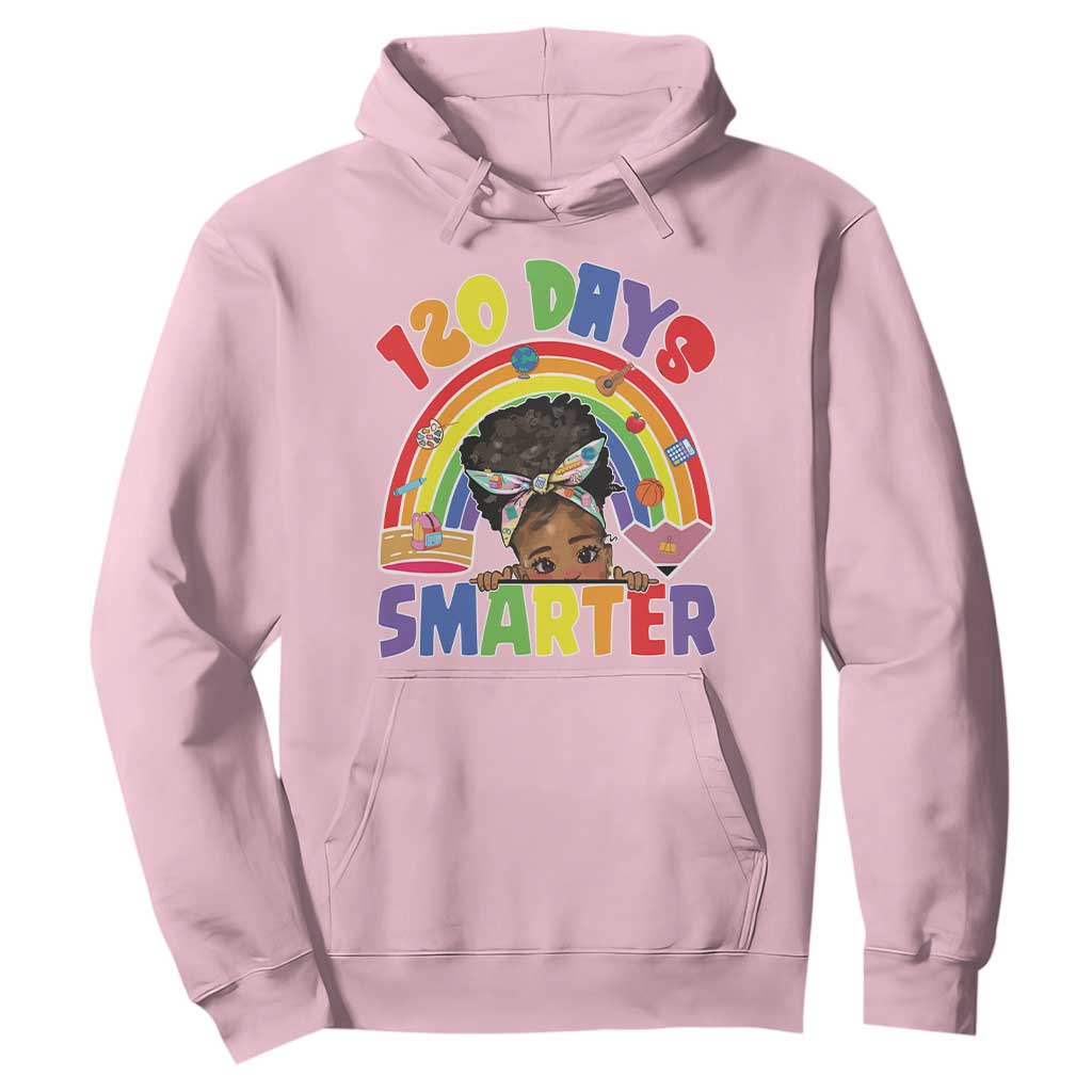 Funny 120 Days Smarter Afro African American Girl Hoodie TS11 Light Pink Print Your Wear