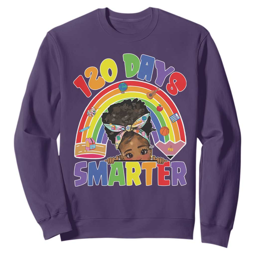 Funny 120 Days Smarter Afro African American Girl Sweatshirt TS11 Purple Print Your Wear