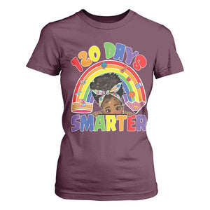 Funny 120 Days Smarter Afro African American Girl T Shirt For Women TS11 Maroon Print Your Wear