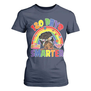 Funny 120 Days Smarter Afro African American Girl T Shirt For Women TS11 Navy Print Your Wear