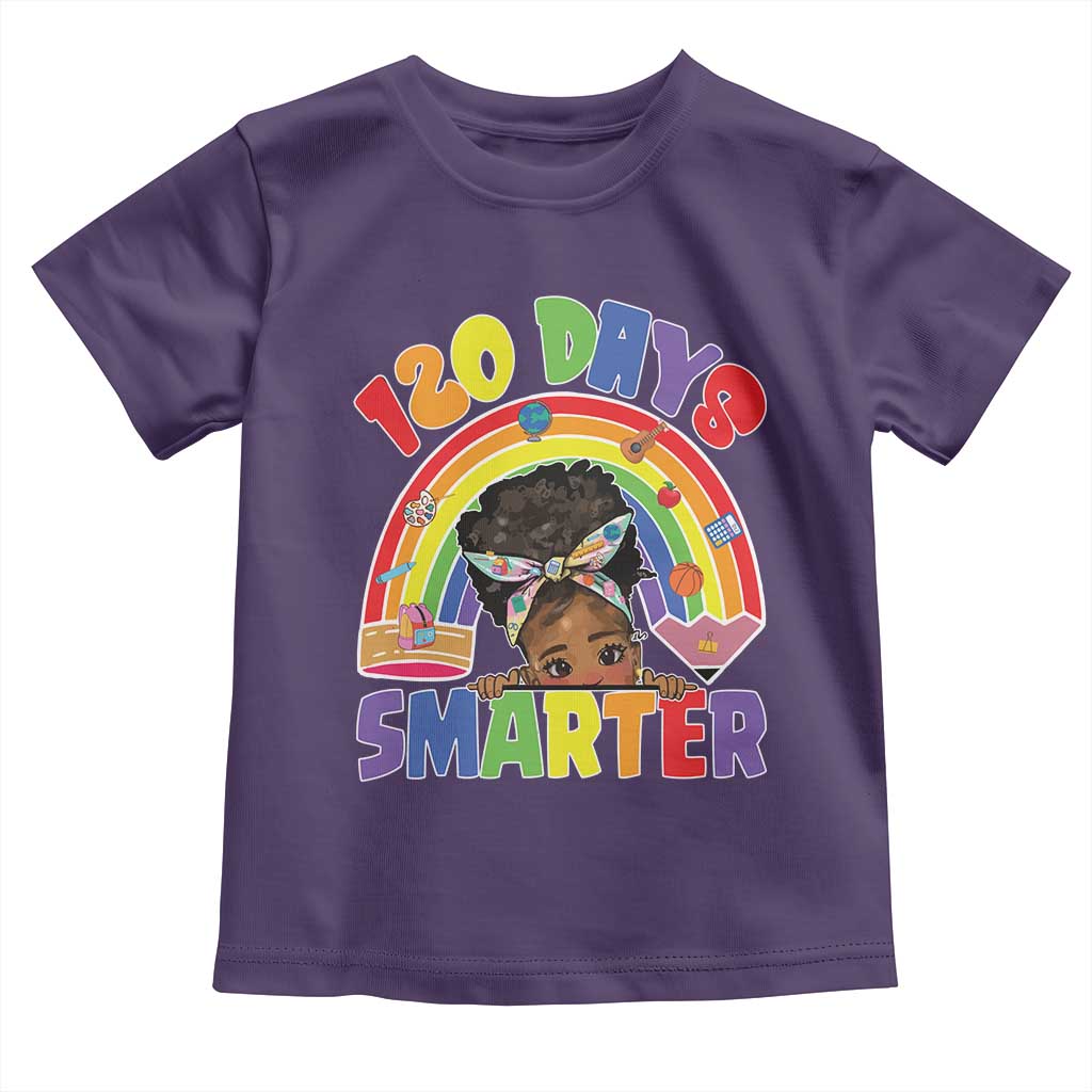 Funny 120 Days Smarter Afro African American Girl Toddler T Shirt TS11 Purple Print Your Wear
