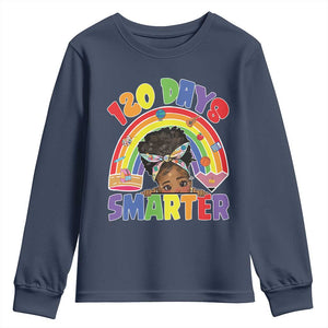Funny 120 Days Smarter Afro African American Girl Youth Sweatshirt TS11 Navy Print Your Wear