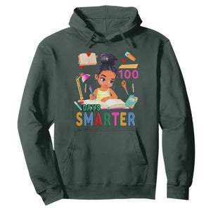 Funny 100 Days Smarter Black Afro African American Girl Hoodie TS11 Dark Forest Green Print Your Wear