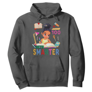 Funny 100 Days Smarter Black Afro African American Girl Hoodie TS11 Dark Heather Print Your Wear