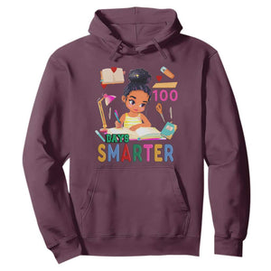 Funny 100 Days Smarter Black Afro African American Girl Hoodie TS11 Maroon Print Your Wear