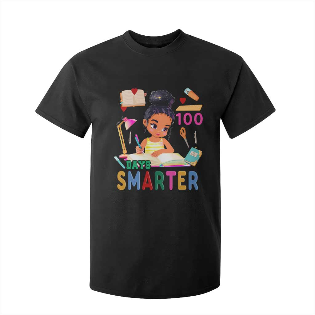 Funny 100 Days Smarter Black Afro African American Girl T Shirt For Kid TS11 Black Print Your Wear