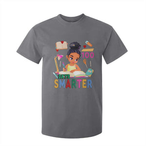 Funny 100 Days Smarter Black Afro African American Girl T Shirt For Kid TS11 Charcoal Print Your Wear