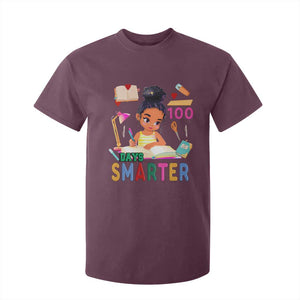 Funny 100 Days Smarter Black Afro African American Girl T Shirt For Kid TS11 Maroon Print Your Wear