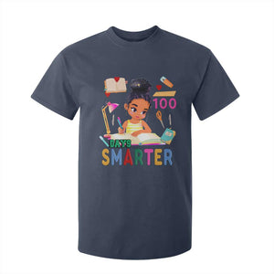 Funny 100 Days Smarter Black Afro African American Girl T Shirt For Kid TS11 Navy Print Your Wear