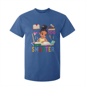 Funny 100 Days Smarter Black Afro African American Girl T Shirt For Kid TS11 Royal Blue Print Your Wear