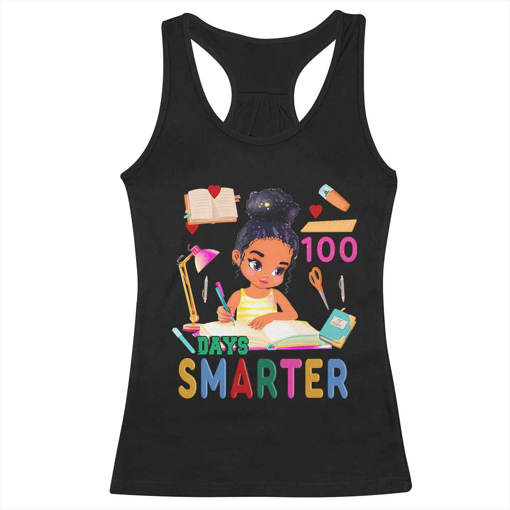 Funny 100 Days Smarter Black Afro African American Girl Racerback Tank Top TS11 Black Print Your Wear