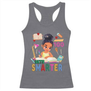 Funny 100 Days Smarter Black Afro African American Girl Racerback Tank Top TS11 Charcoal Print Your Wear