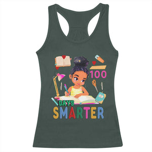 Funny 100 Days Smarter Black Afro African American Girl Racerback Tank Top TS11 Dark Forest Green Print Your Wear