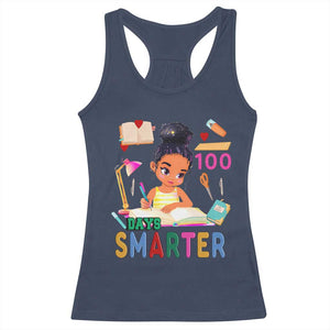 Funny 100 Days Smarter Black Afro African American Girl Racerback Tank Top TS11 Navy Print Your Wear